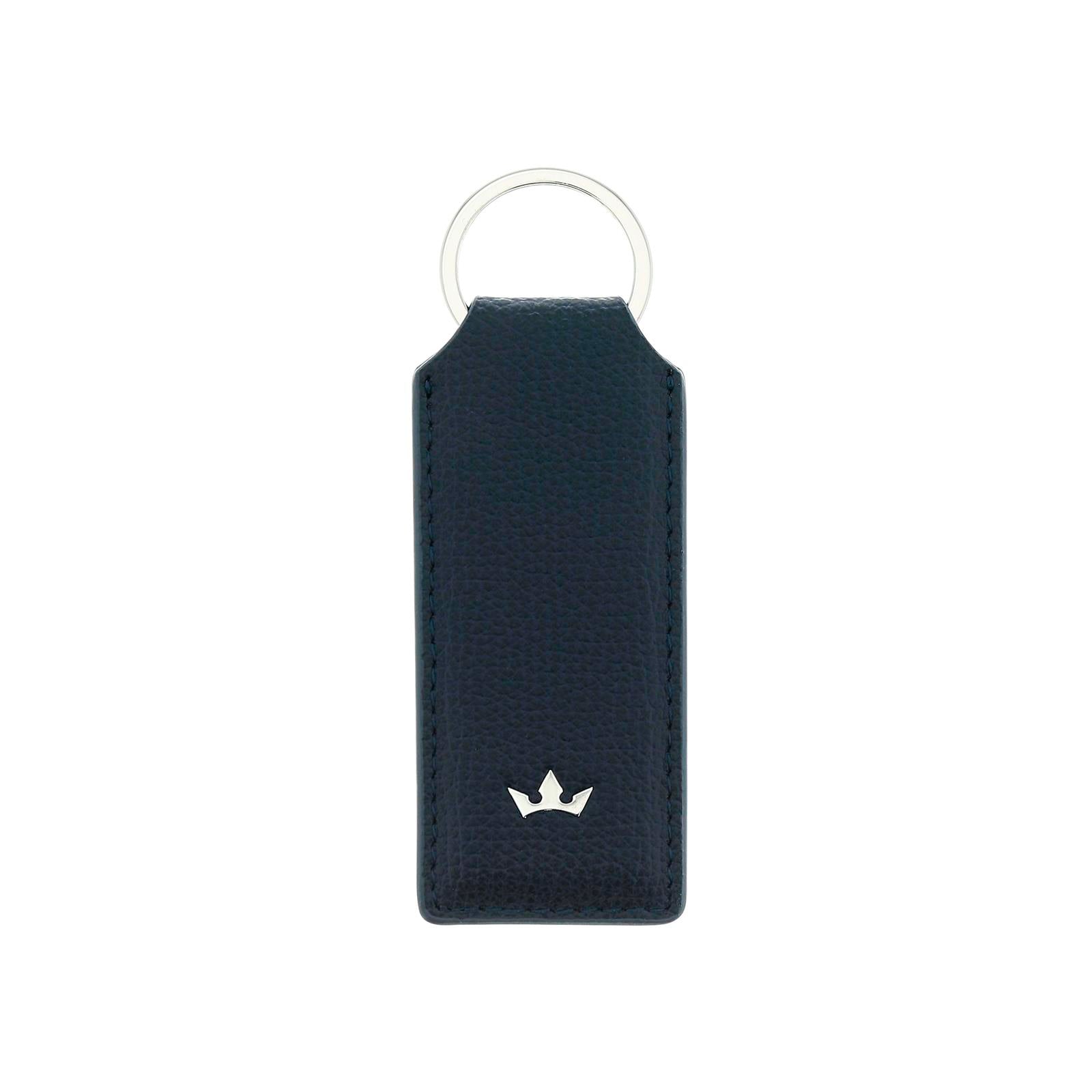 Award Rectangular Key Ring > Italian Leather Navy Blue