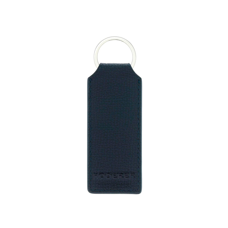 AWARD RECTANGULAR KEY RING > ITALIAN LEATHER NAVY BLUE