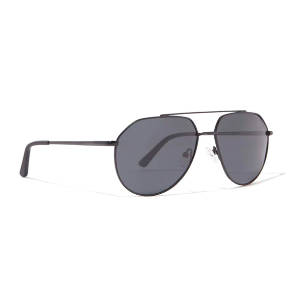 Edgar Aviator Polarized Sunglasses > Black Matt / Black