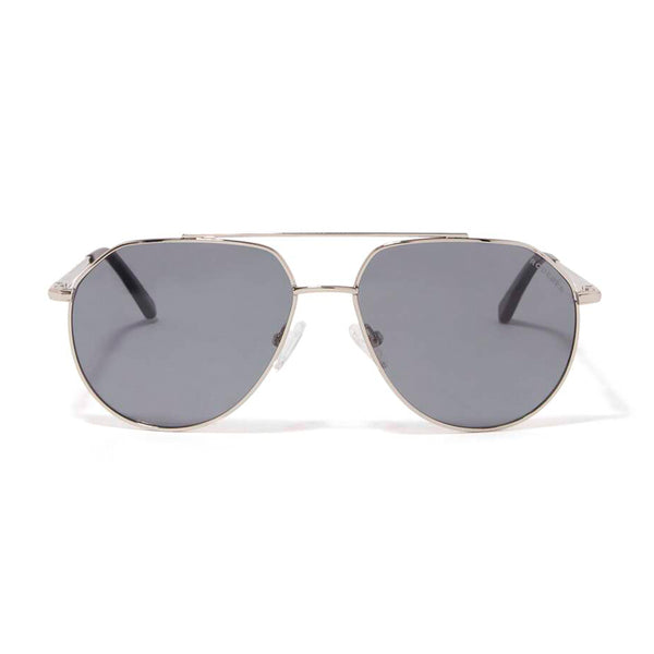 Edgar Aviator Polarized Sunglasses > Silver / Grey
