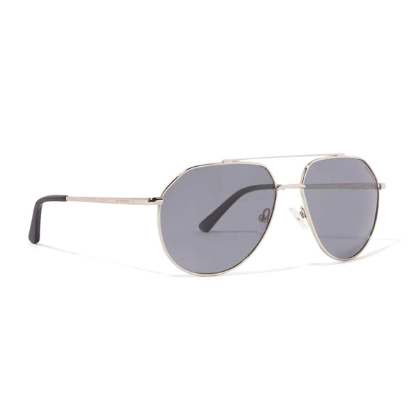 EDGAR AVIATOR POLARIZED SUNGLASSES > SILVER / GREY