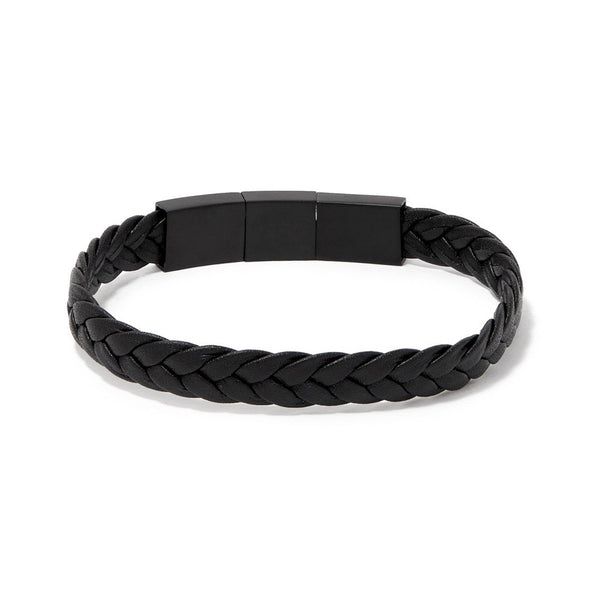 Enzo Bracelet > Woven Leather Black