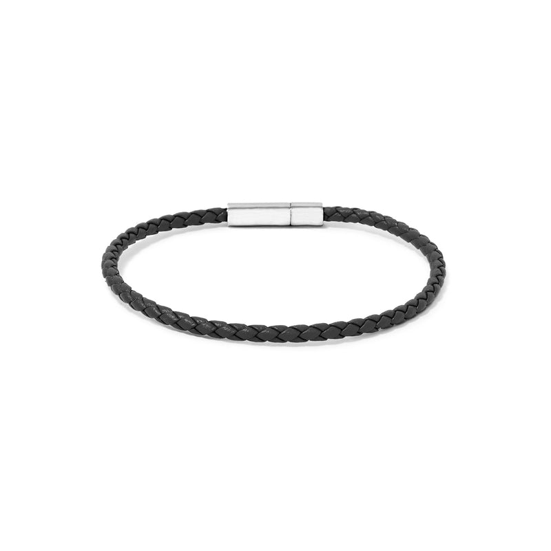 GIANNI BRACELET > STERLING SILVER CLASP BLACK