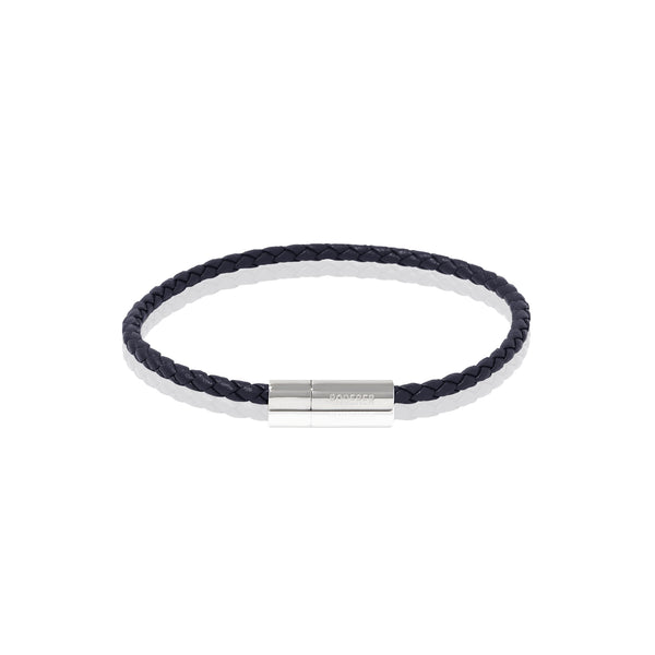 Gianni Bracelet > Sterling Silver Clasp Navy Blue
