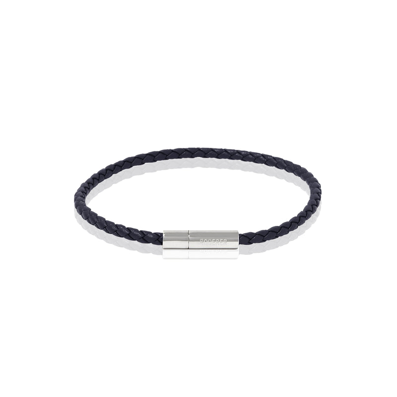 Gianni Bracelet > Sterling Silver Clasp Navy Blue