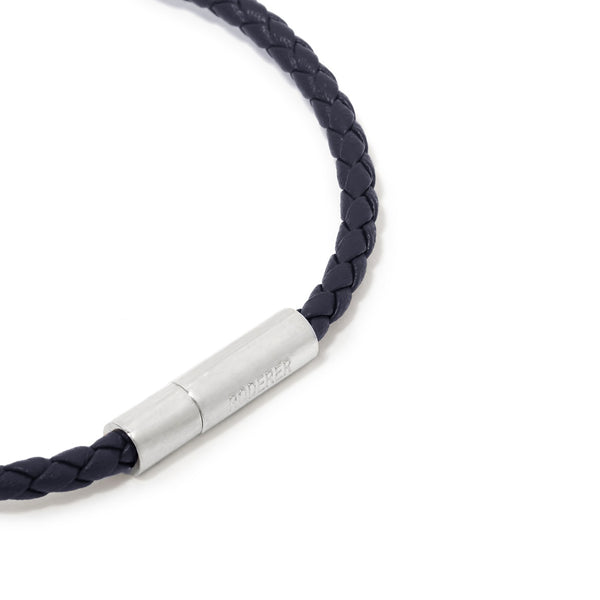 Gianni Bracelet > Sterling Silver Clasp Navy Blue