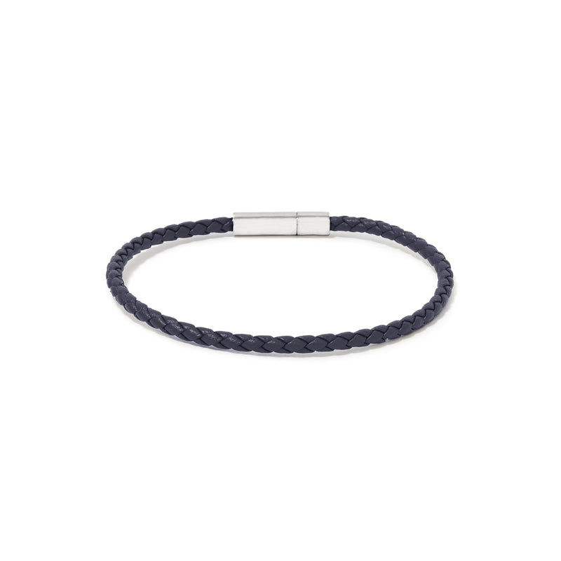 Gianni Bracelet > Sterling Silver Clasp Navy Blue