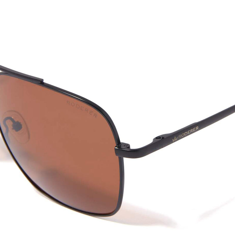 HARRY AVIATOR POLARIZED SUNGLASSES > BLACK MATT / BROWN