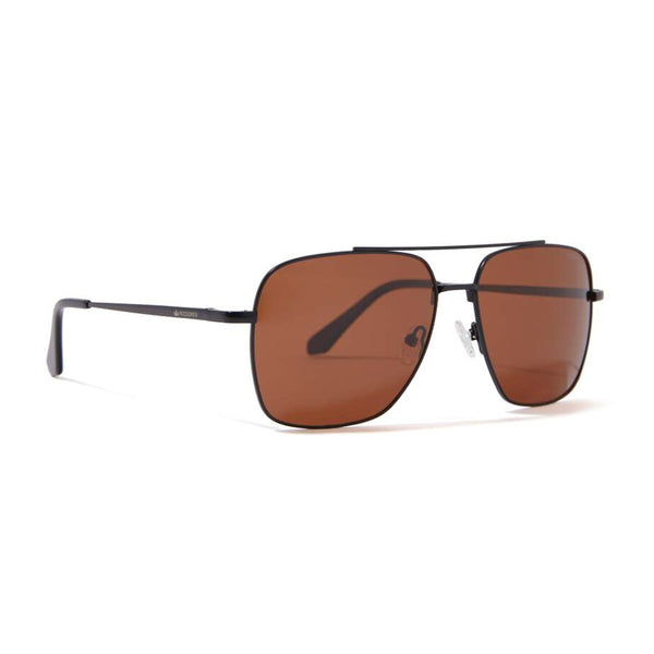 HARRY AVIATOR POLARIZED SUNGLASSES > BLACK MATT / BROWN