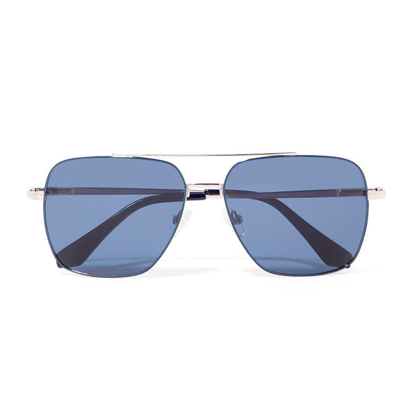 HARRY AVIATOR POLARIZED SUNGLASSES > SILVER / BLUE