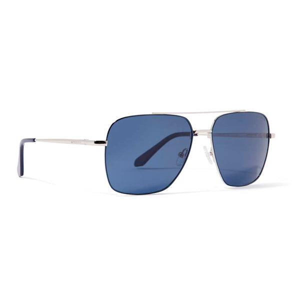 HARRY AVIATOR POLARIZED SUNGLASSES > SILVER / BLUE