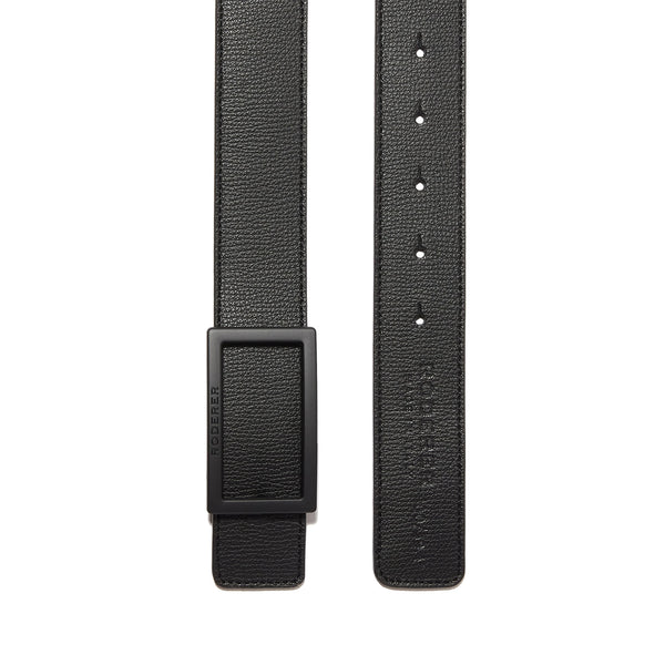 ACE REVERSIBLE BELT > ITALIAN LEATHER BLACK & BROWN / BLACK MATT BUCKLE