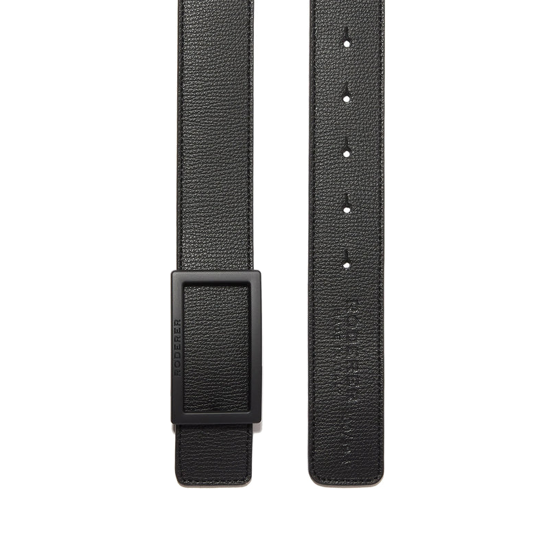 ACE REVERSIBLE BELT > ITALIAN LEATHER BLACK & BROWN / BLACK MATT BUCKLE