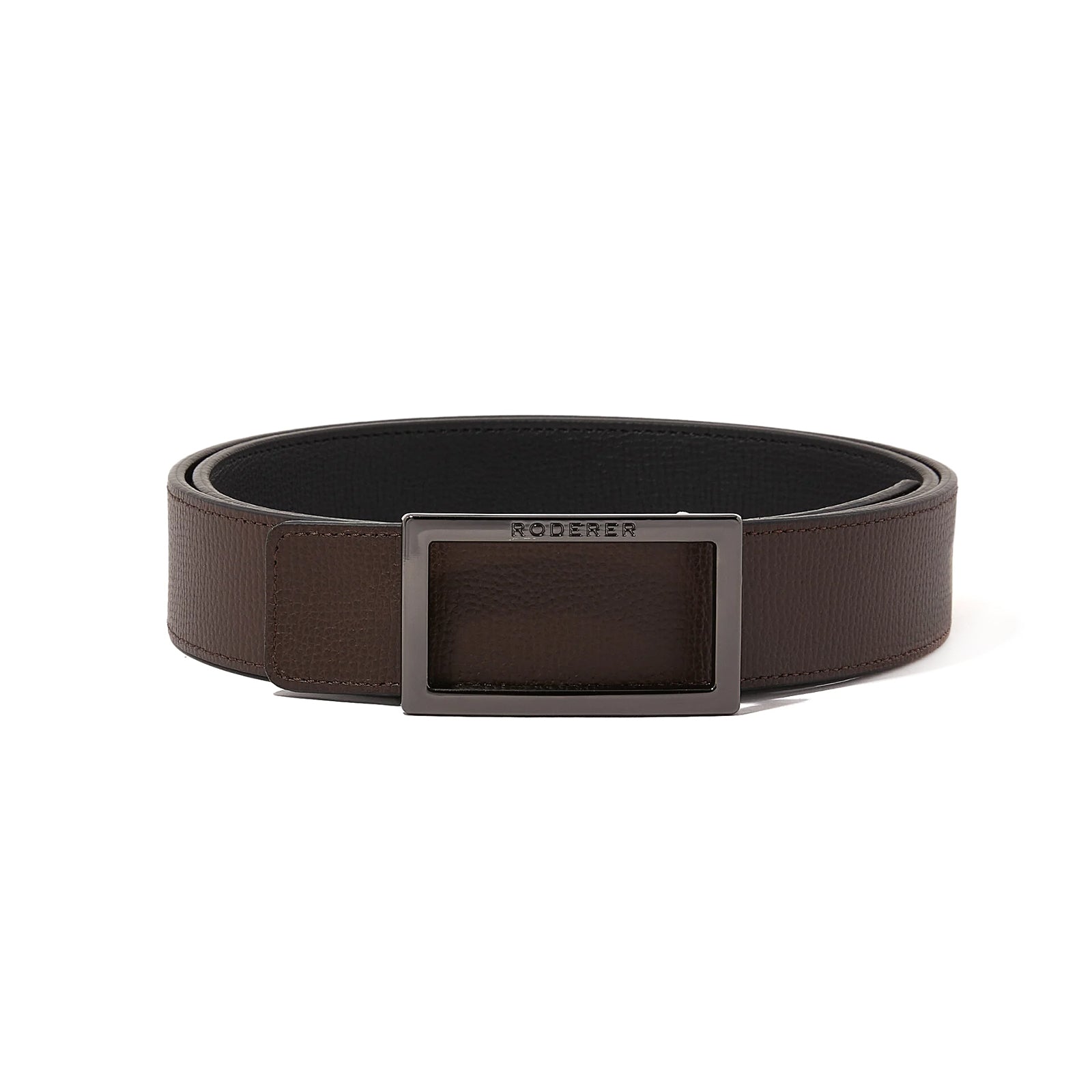 Ace Reversible Belt > Italian Leather Black & Brown / Gunmetal Buckle