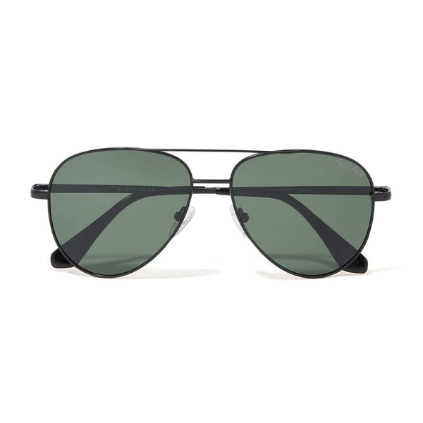 James Aviator Polarized Sunglasses > Black Matt / Green