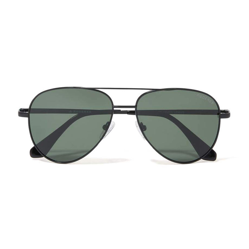 JAMES AVIATOR POLARIZED SUNGLASSES > BLACK MATT / GREEN