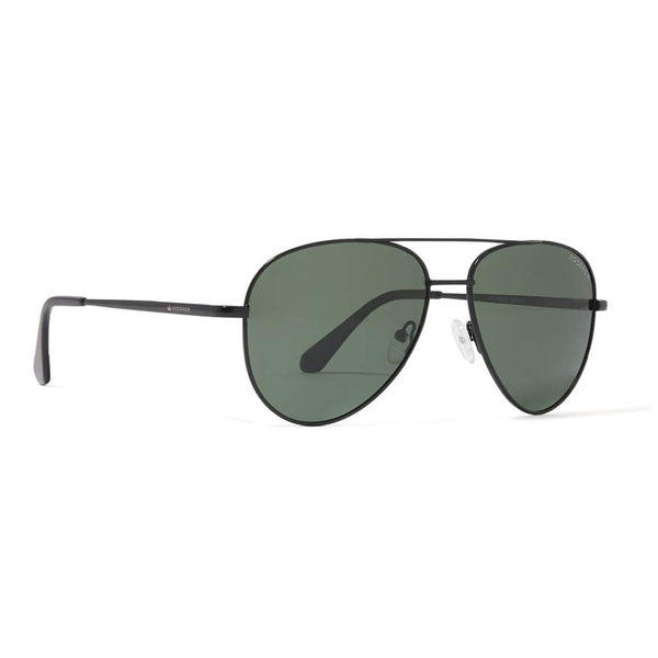 JAMES AVIATOR POLARIZED SUNGLASSES > BLACK MATT / GREEN