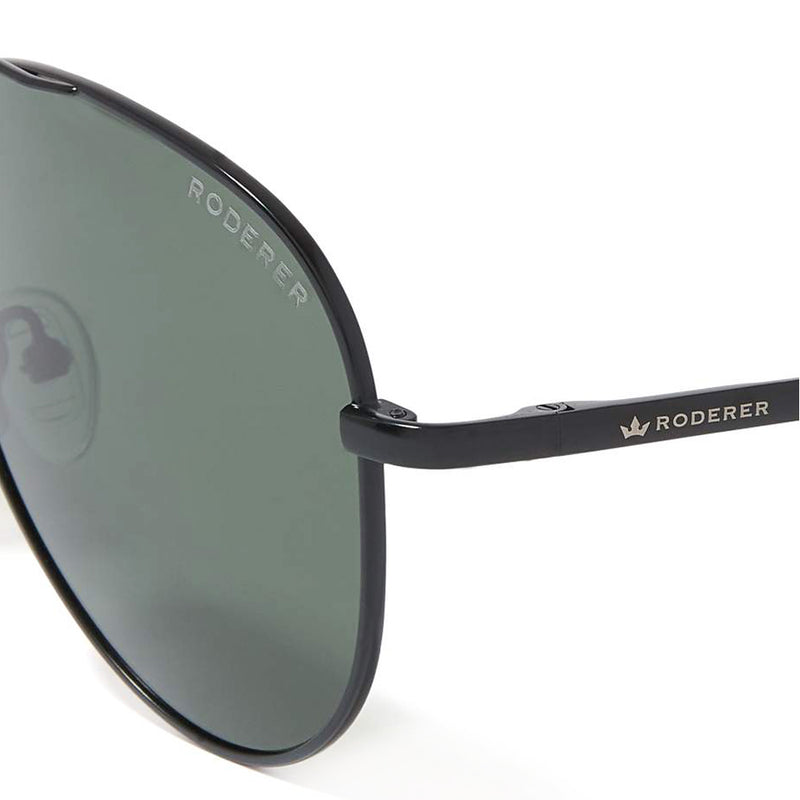 JAMES AVIATOR POLARIZED SUNGLASSES > BLACK MATT / GREEN