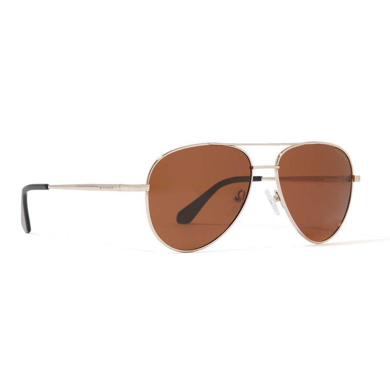 JAMES AVIATOR POLARIZED SUNGLASSES > ROSE GOLD / BROWN