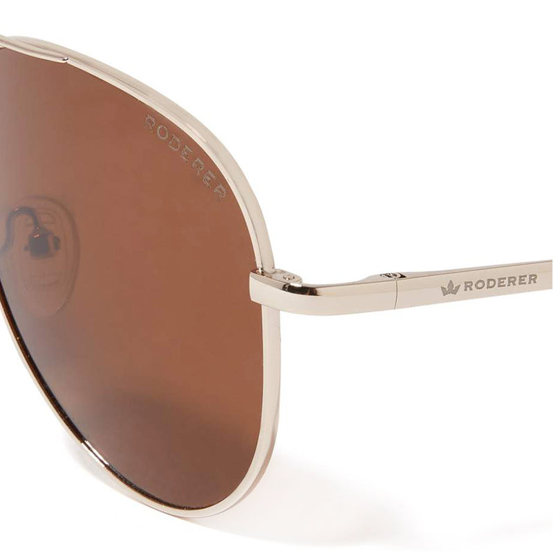 JAMES AVIATOR POLARIZED SUNGLASSES > ROSE GOLD / BROWN