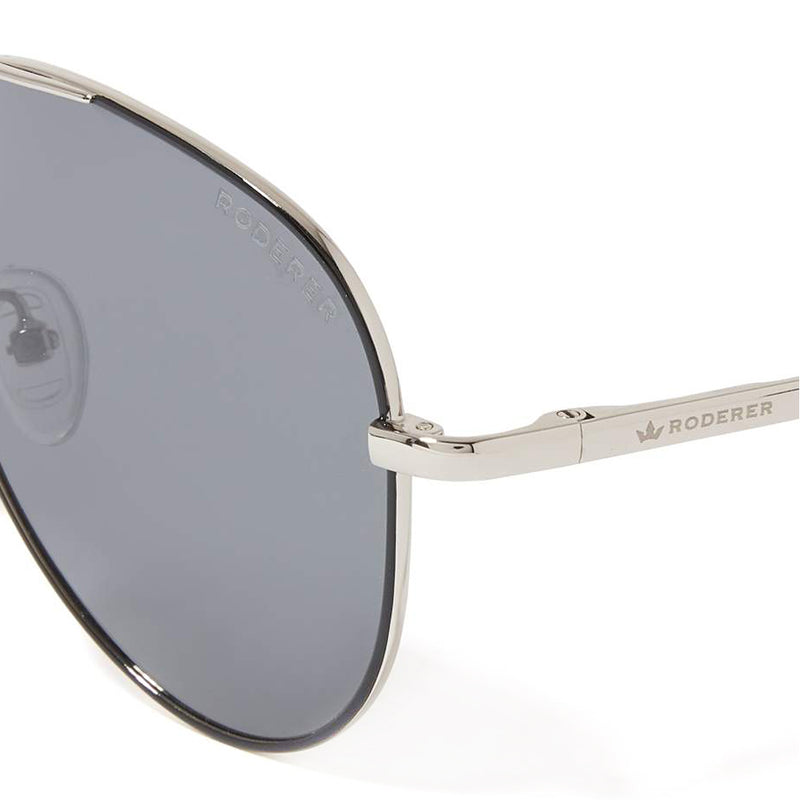 JAMES AVIATOR POLARIZED SUNGLASSES > SILVER & BLACK / GREY