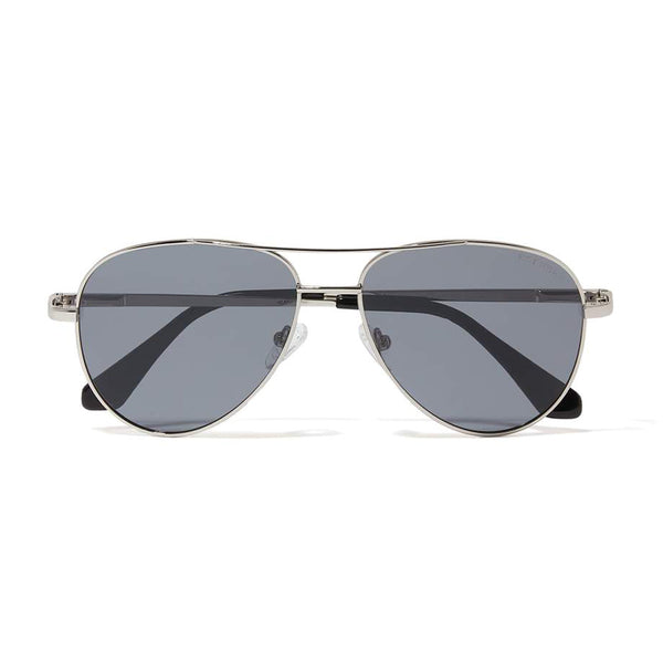 JAMES AVIATOR POLARIZED SUNGLASSES > SILVER / GREY