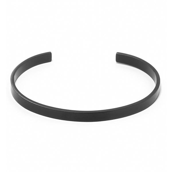 LORENZO BRACELET > STAINLESS STEEL CUFF BLACK