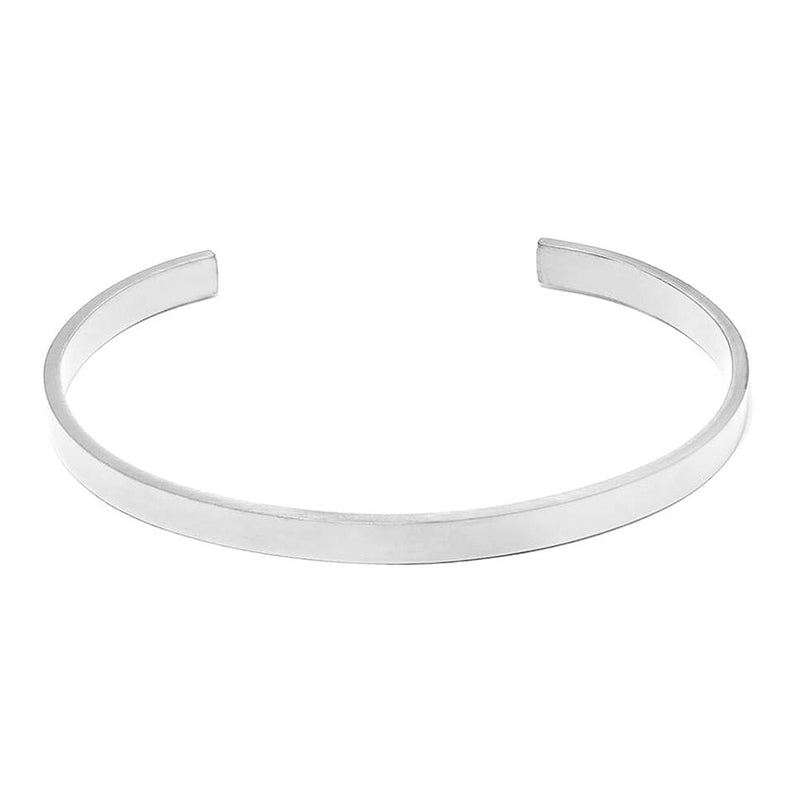 LORENZO BRACELET > STAINLESS STEEL CUFF POLISHED SILVER