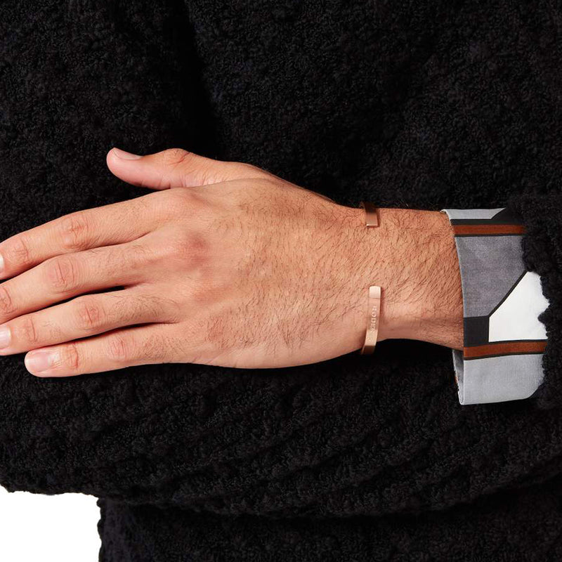 LORENZO BRACELET > STAINLESS STEEL CUFF ROSE GOLD