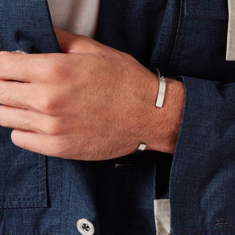 Lorenzo Bracelet > Stainless Steel Cuff Silver
