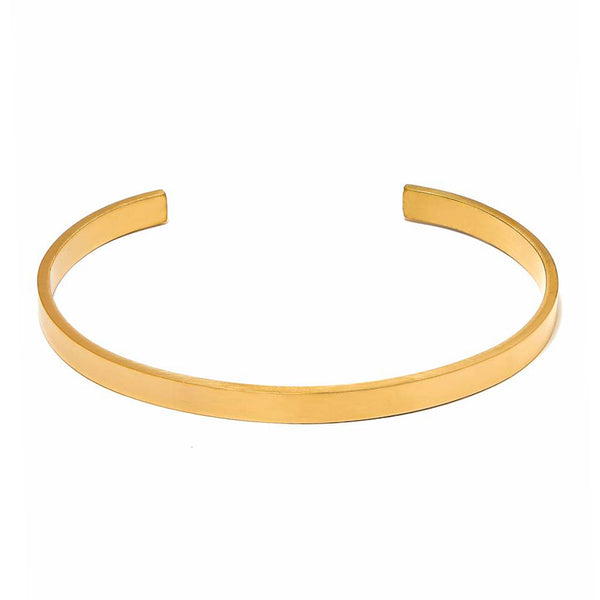 LORENZO BRACELET > STAINLESS STEEL CUFF YELLOW GOLD