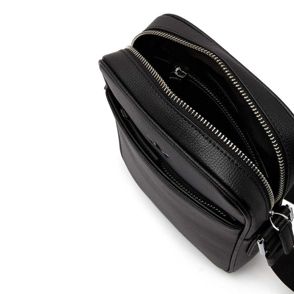 AWARD MEDIUM MESSENGER BAG > ITALIAN LEATHER BLACK