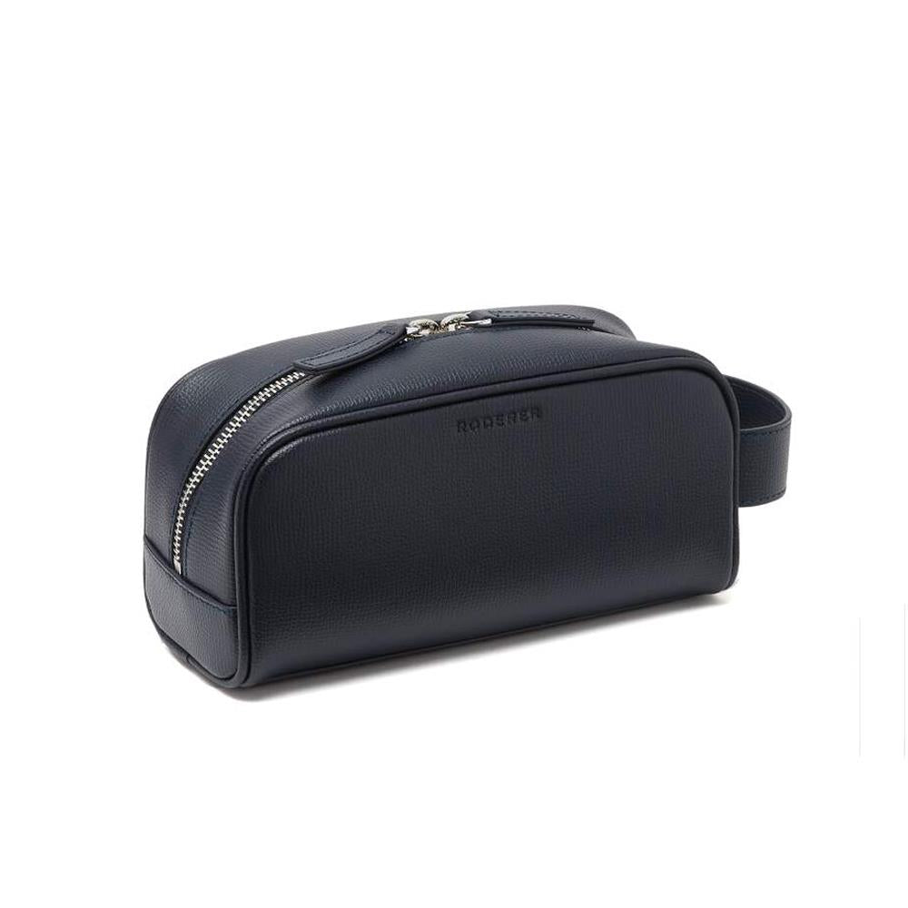 Award Mini Wash Bag > Italian Leather Navy Blue