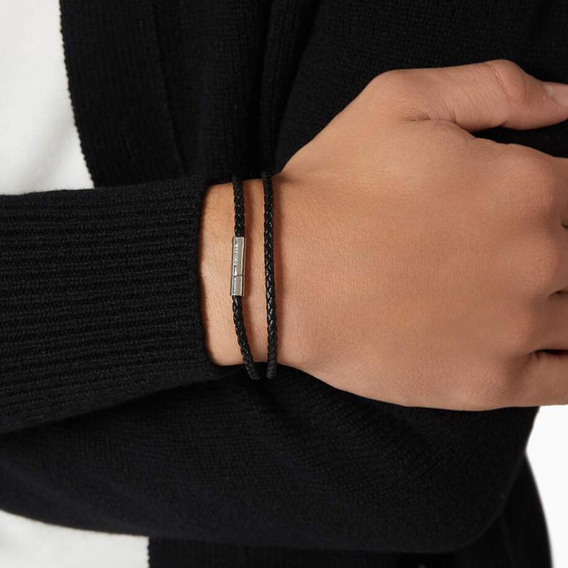 GIANNI DOUBLE TOUR BRACELET > BLACK