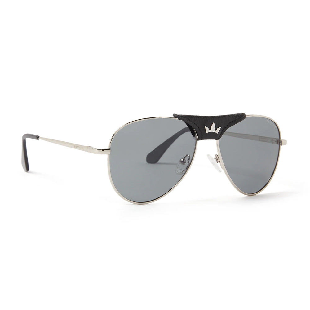 James Aviator Polarized Sunglasses > Black Leather Bridge