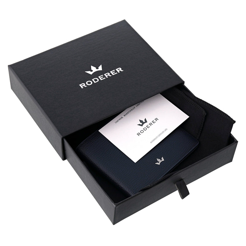 AWARD MINI CARD HOLDER > ITALIAN LEATHER NAVY BLUE