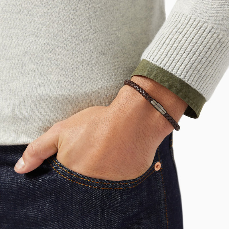 SERGIO BRACELET > BROWN ON GUNMETAL CLASP