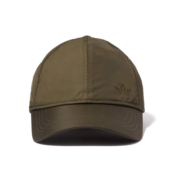 STELLAR NYLON BASEBALL CAP > EMBROIDERED LOGO GREEN