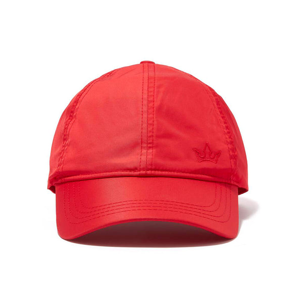 STELLAR NYLON BASEBALL CAP > EMBROIDERED LOGO RED