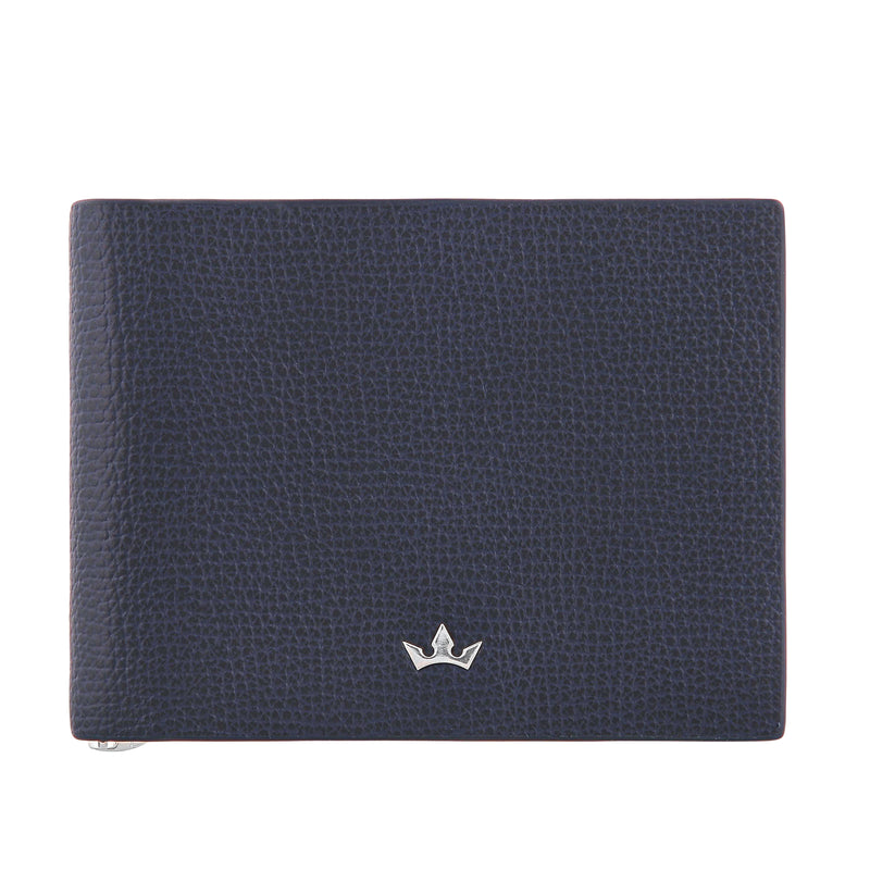 Trophy 6cc Money Clip Bifold > Italian Leather Navy Blue