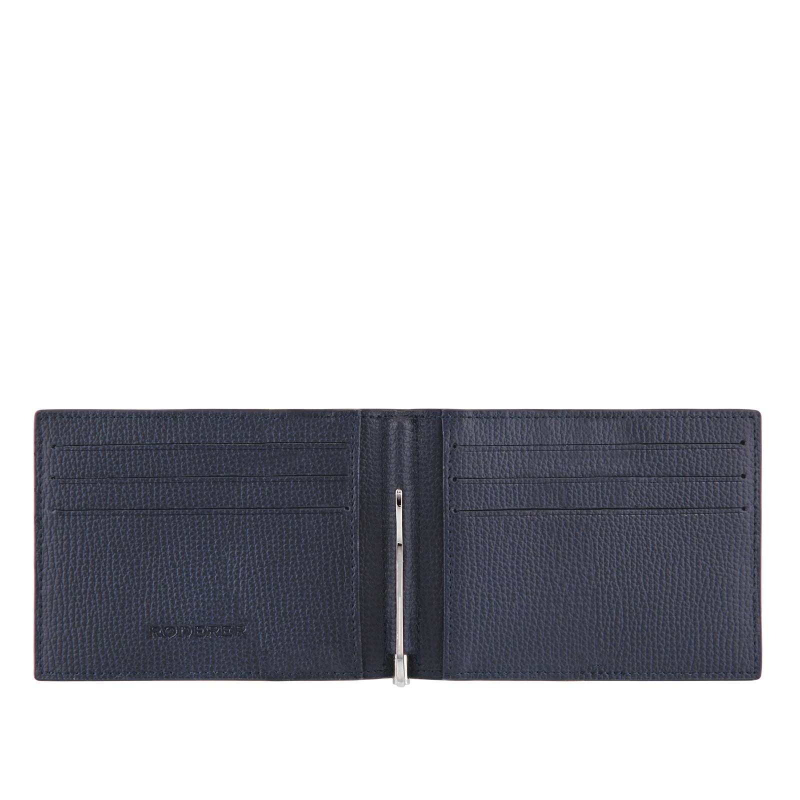 Trophy 6cc Money Clip Bifold > Italian Leather Navy Blue